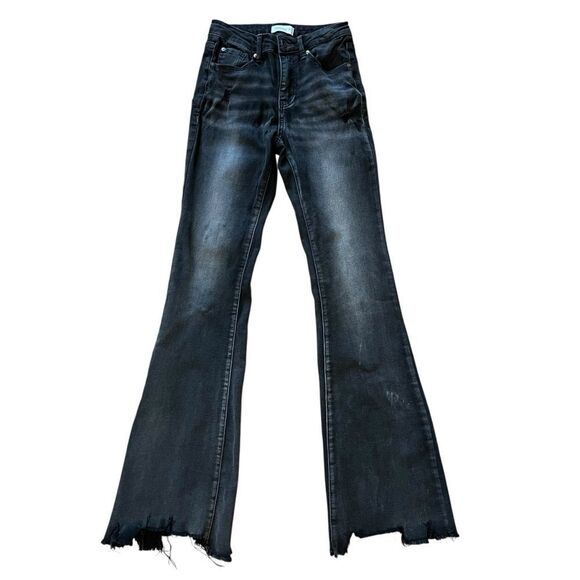 Revolve Special A Black Raw Edge Flare Jeans - Picture 3 of 9
